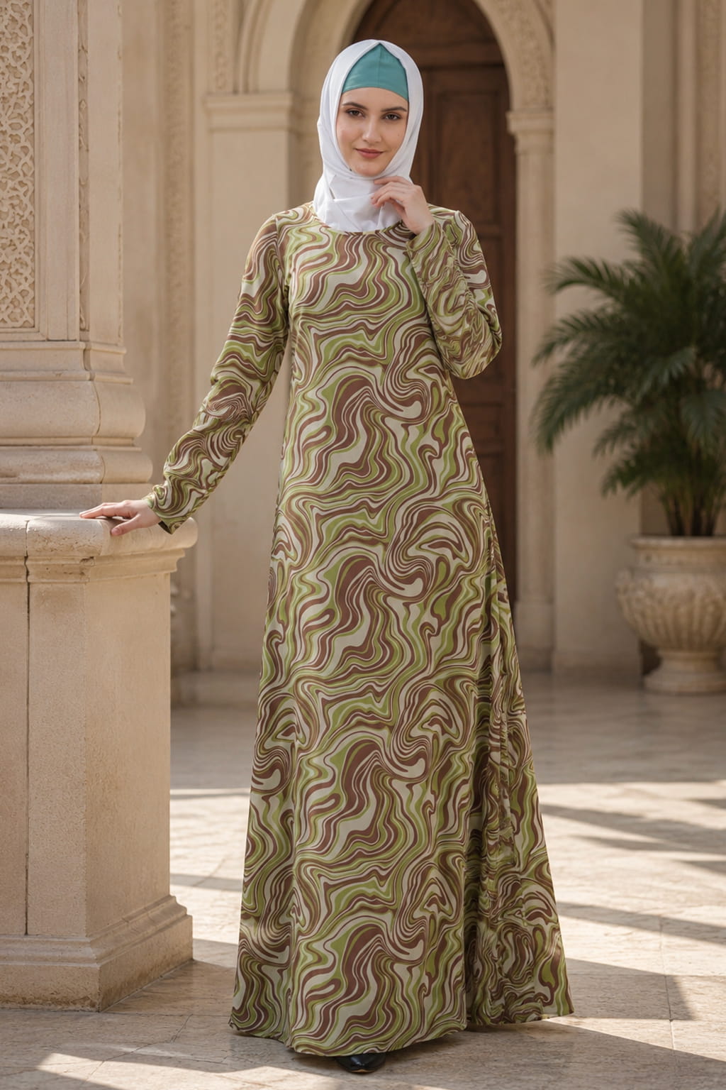 Printed Georgette Dual Layer Abaya AYG-033