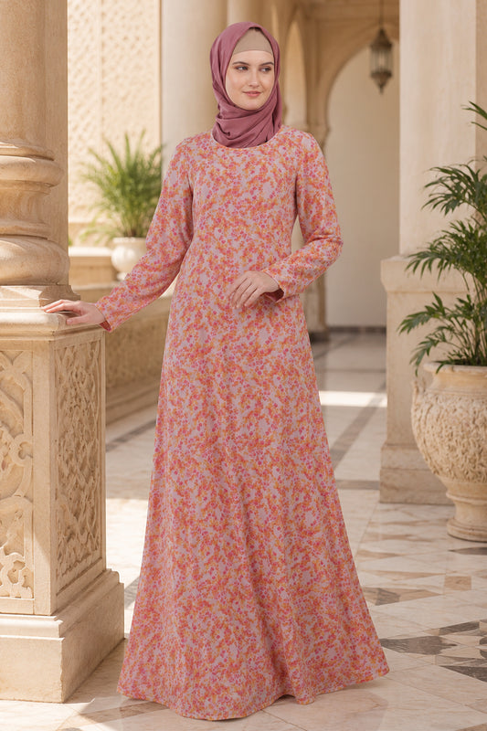 Printed Georgette Dual Layer Abaya AYG-034