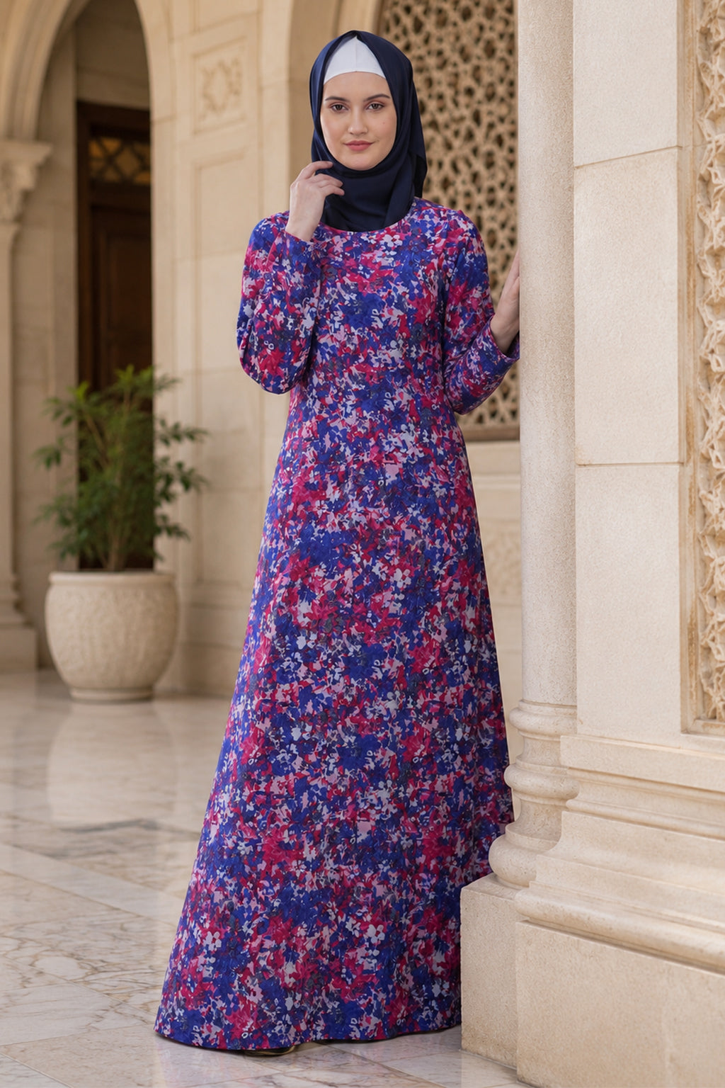 Printed Georgette Dual Layer Abaya AYG-035