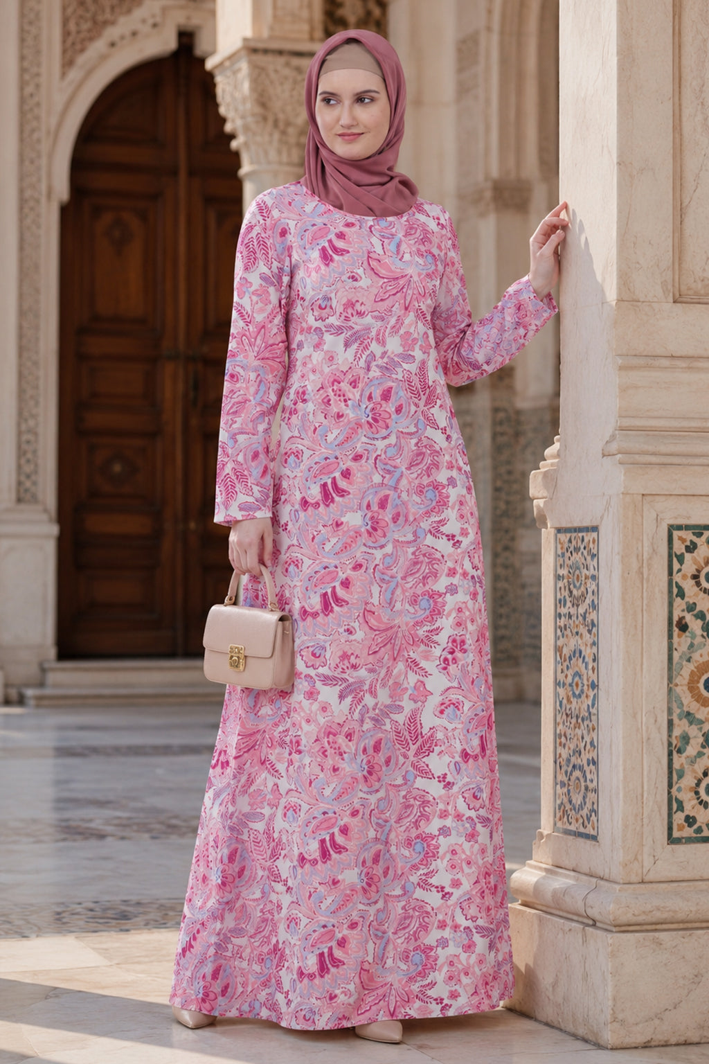 Printed Georgette Dual Layer Abaya AYG-040