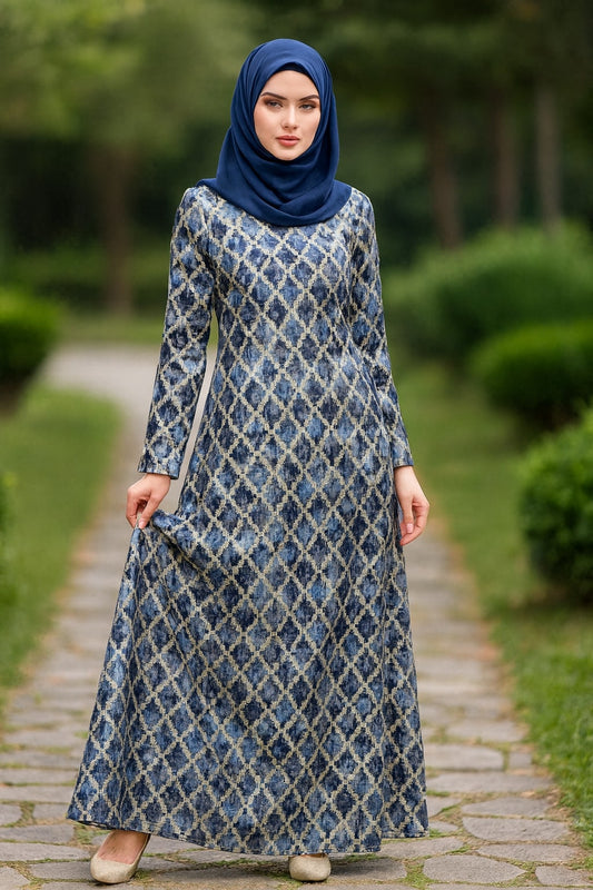 Printed Lurex Georgette Dual Layer Abaya AYG-041