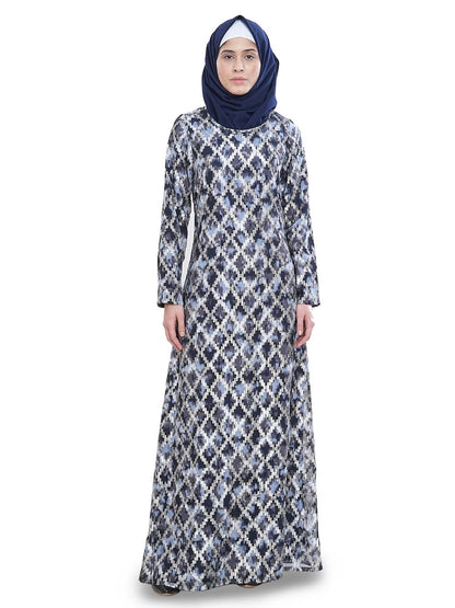 Printed Lurex Georgette Dual Layer Abaya AYG-041