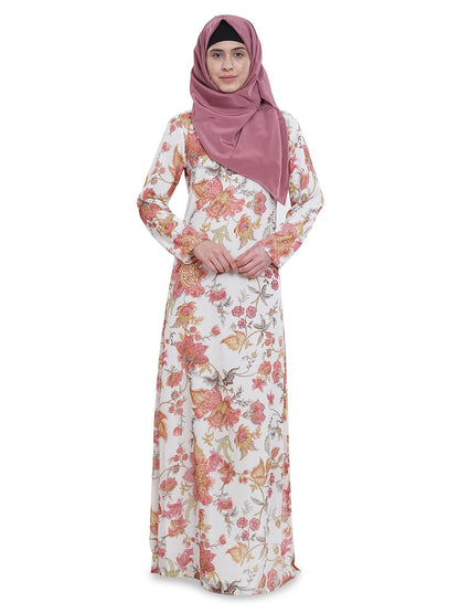 Printed Chiffon Dual Layer Abaya AYG-042