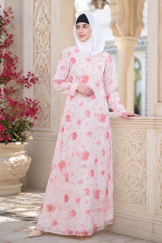 Printed Georgette Dual Layer Abaya AYG-044