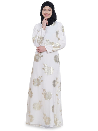 Printed Lurex Georgette Dual Layer Abaya AYG-045