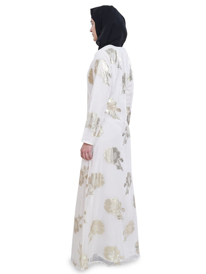 Printed Lurex Georgette Dual Layer Abaya AYG-045