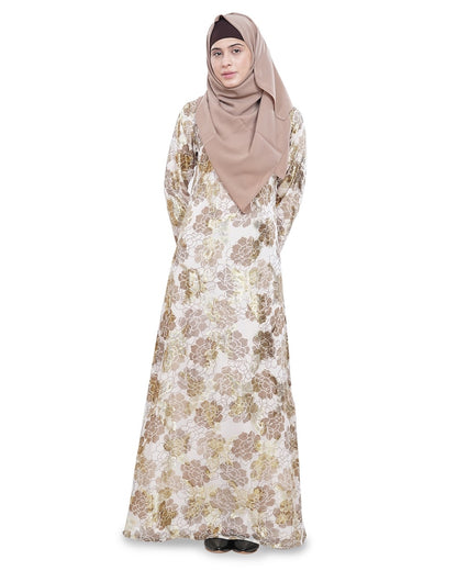 Printed Lurex Georgette Dual Layer Abaya AYG-047