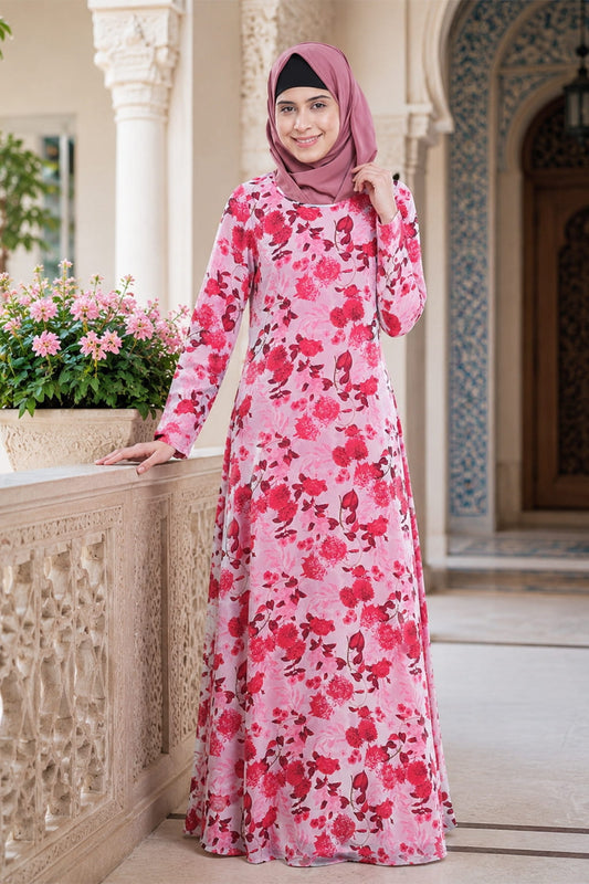 Printed Georgette Dual Layer Abaya AYG-048