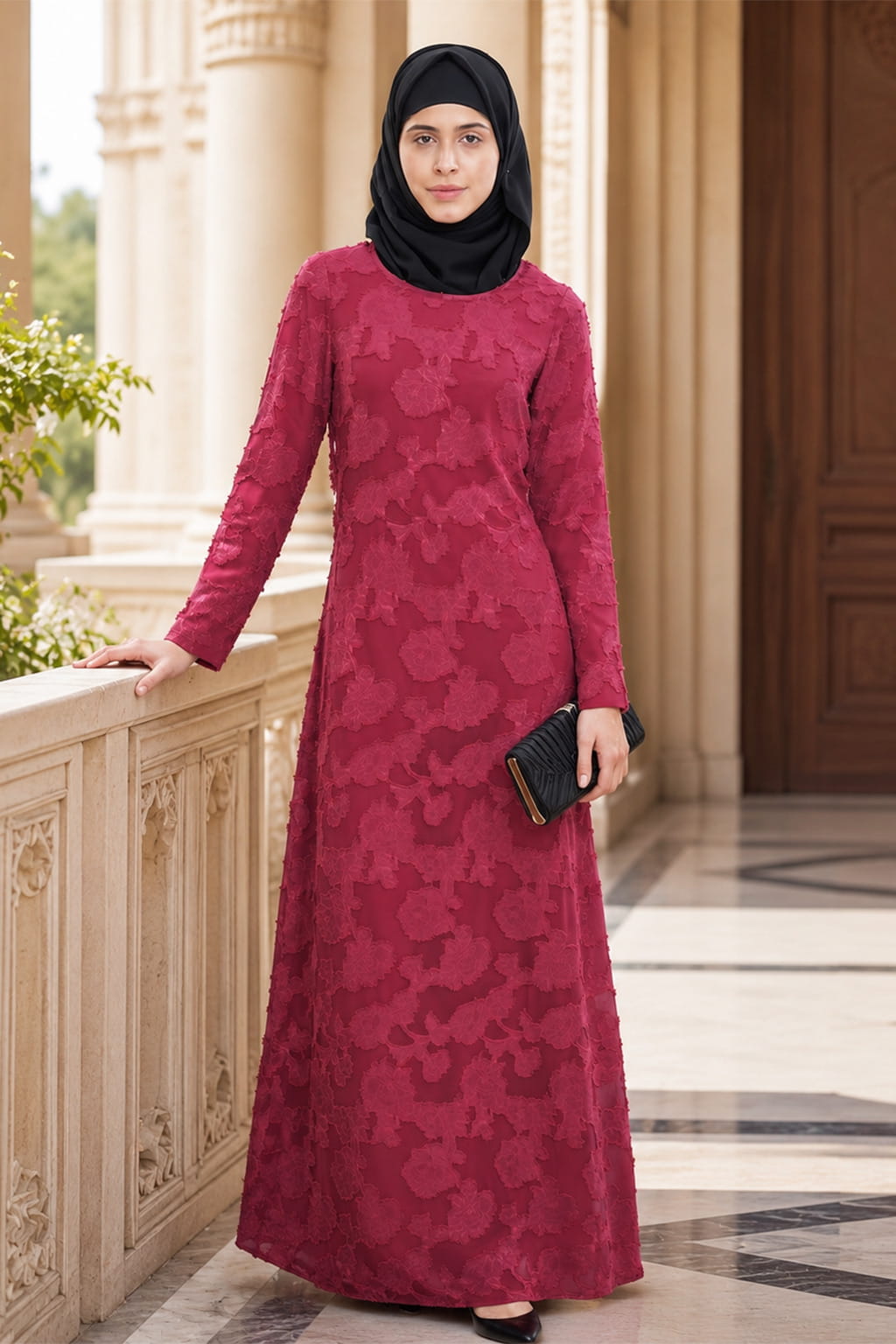 Printed Brasso Georgette Dual Layer Abaya AYG-050