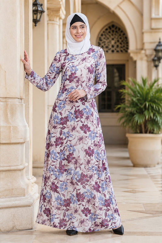 Printed Georgette Dual Layer Abaya AYG-051