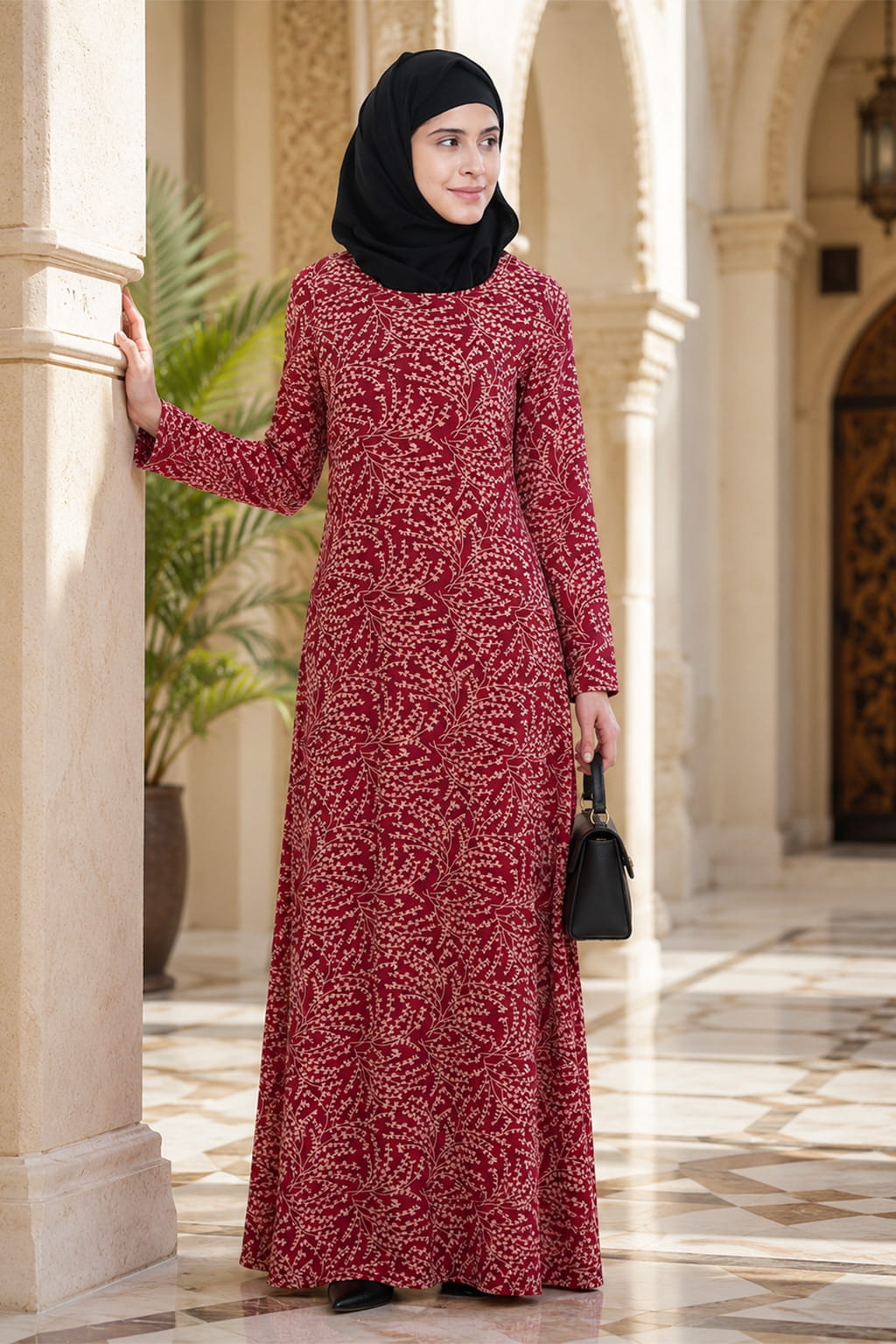 Printed Georgette Dual Layer Abaya AYG-055
