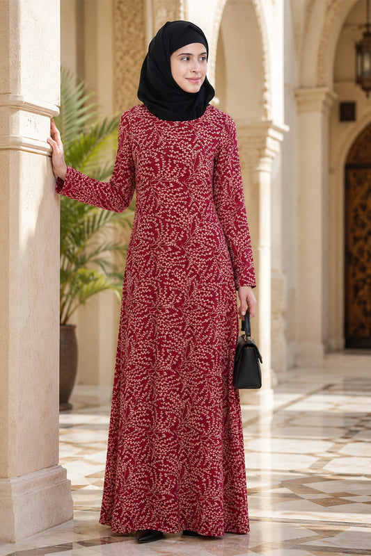Printed Georgette Dual Layer Abaya AYG-055