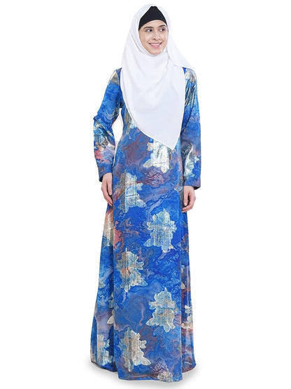 Printed Lurex Georgette Dual Layer Abaya AYG-056