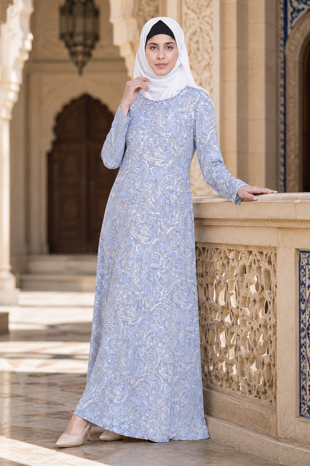 Printed Georgette Dual Layer Abaya AYG-058