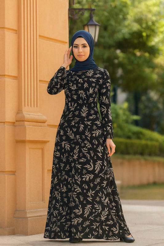 Printed Georgette Dual Layer Abaya AYG-059