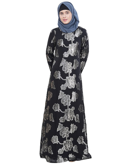 Printed Lurex Georgette Dual Layer Abaya AYG-061