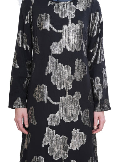 Printed Lurex Georgette Dual Layer Abaya AYG-061