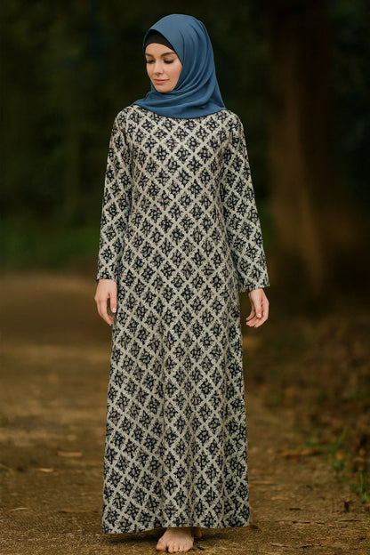 Printed Lurex Georgette Dual Layer Abaya AYG-063