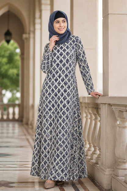 Printed Lurex Georgette Dual Layer Abaya AYG-063