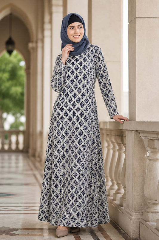 Printed Lurex Georgette Dual Layer Abaya AYG-063