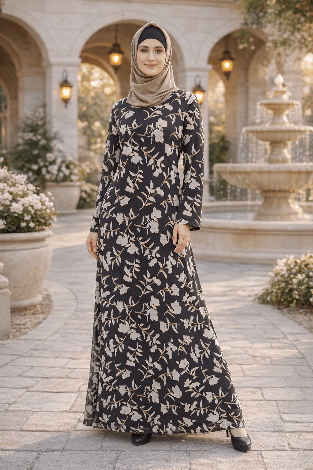 Printed Georgette Dual Layer Abaya AYG-073