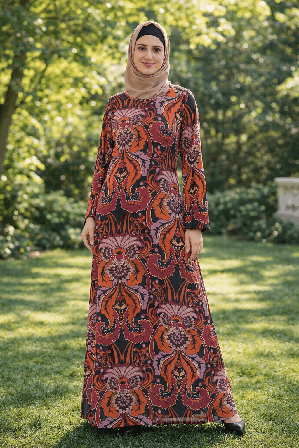 Printed Georgette Dual Layer Abaya AYG-074