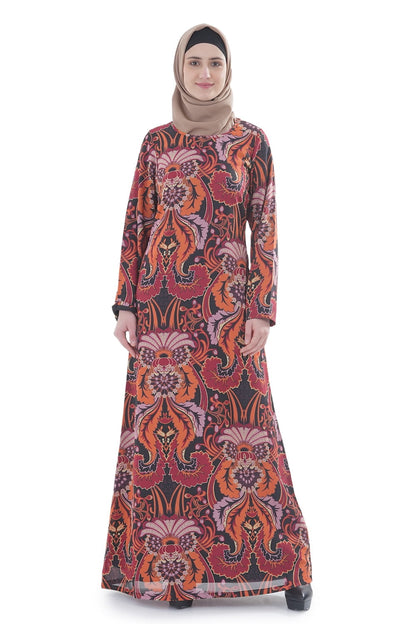 Printed Georgette Dual Layer Abaya AYG-074