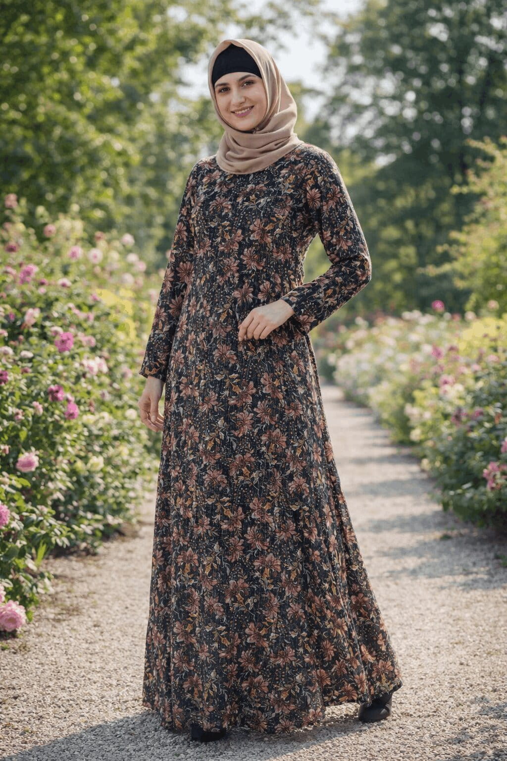 Printed Lurex Georgette Dual Layer Abaya AYG-075