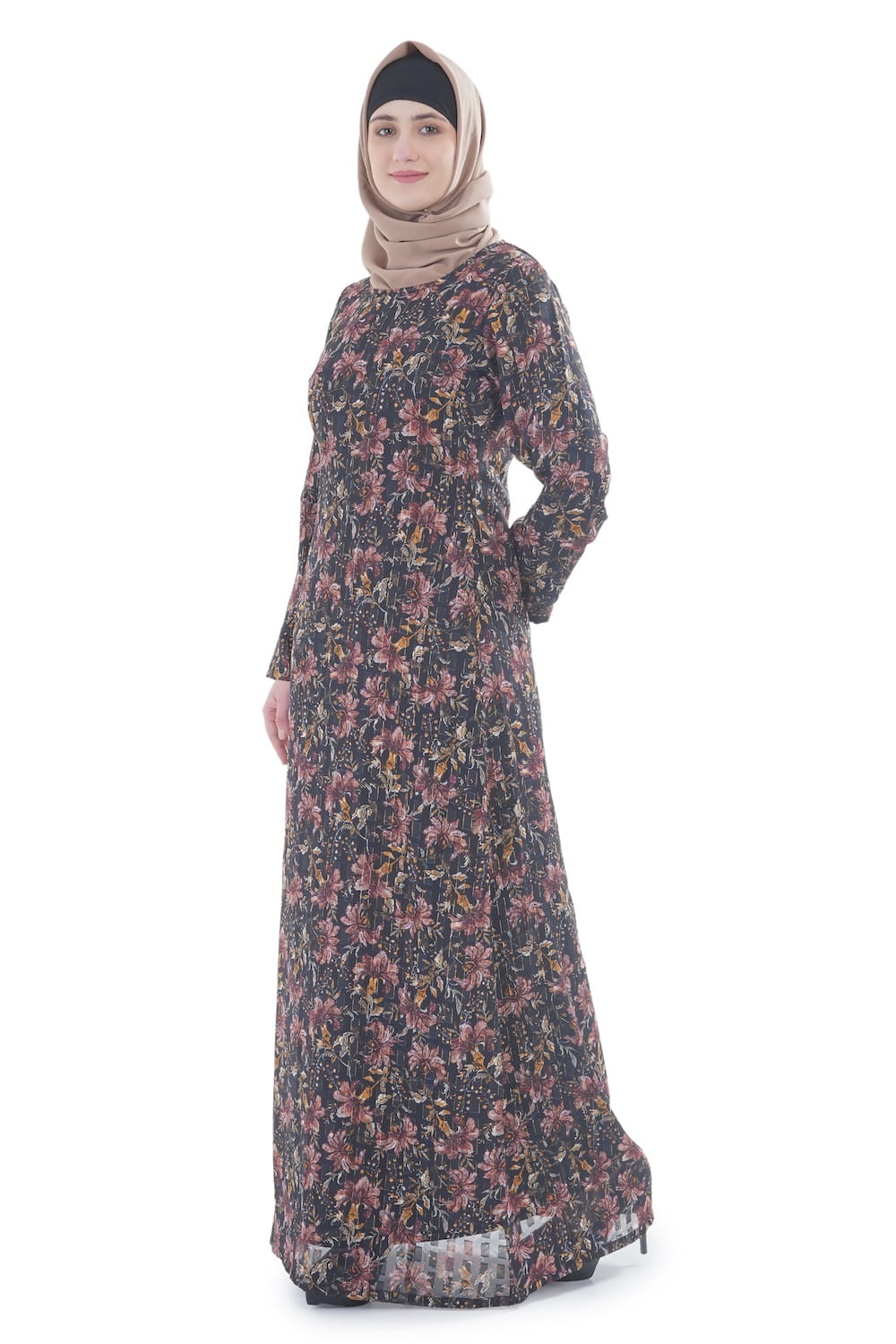 Printed Lurex Georgette Dual Layer Abaya AYG-075