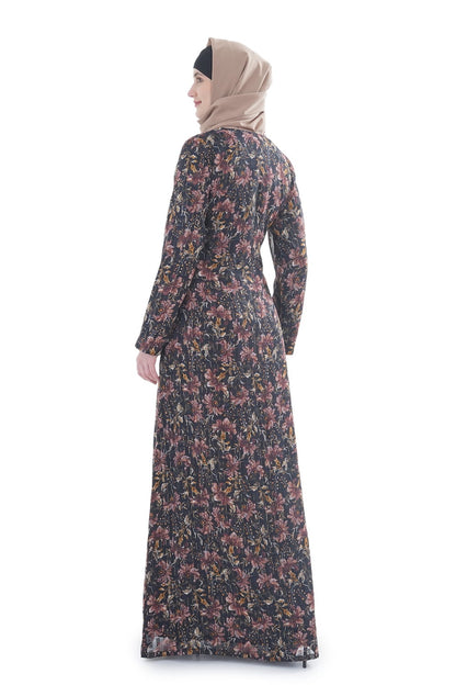 Printed Lurex Georgette Dual Layer Abaya AYG-075