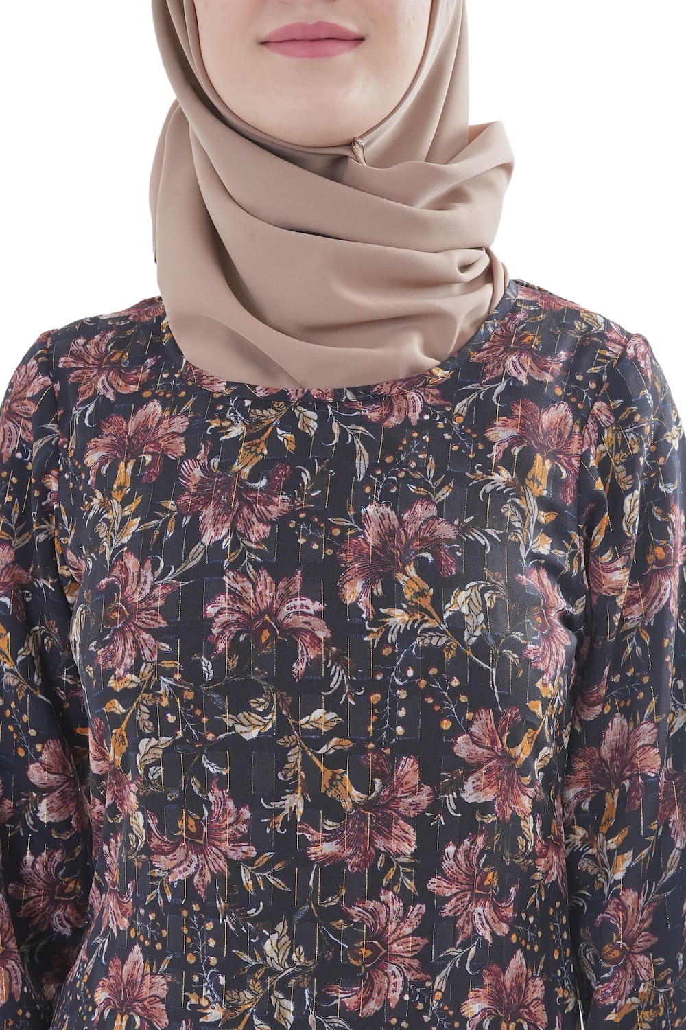 Printed Lurex Georgette Dual Layer Abaya AYG-075