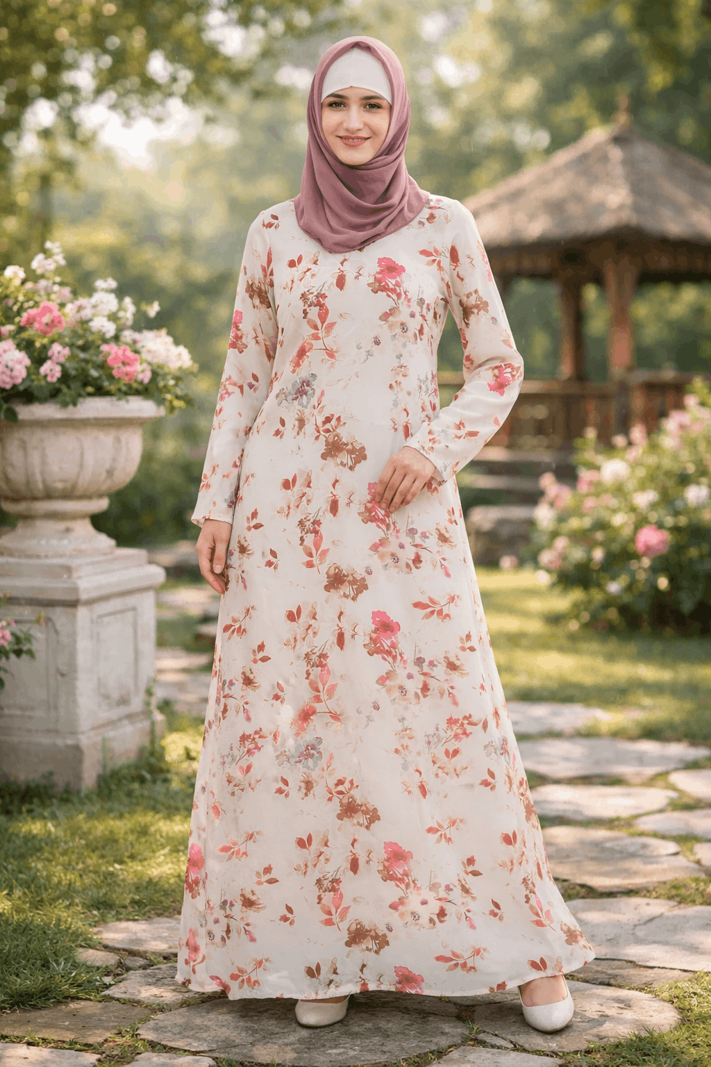 Printed Georgette Dual Layer Abaya AYG-076