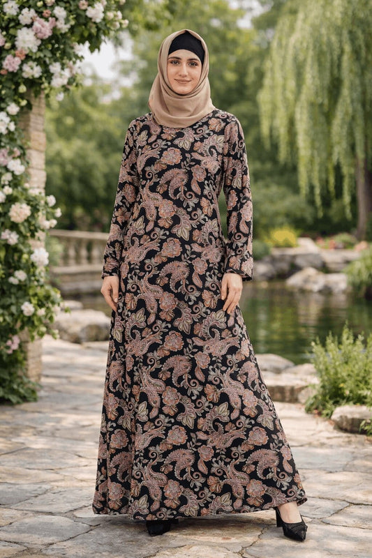 Printed Georgette Dual Layer Abaya AYG-077
