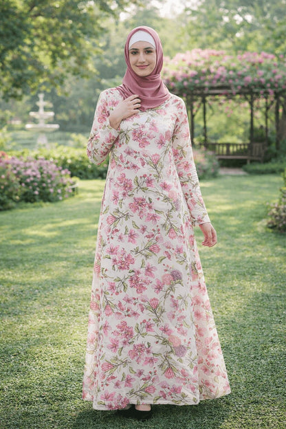 Printed Georgette Dual Layer Abaya AYG-078