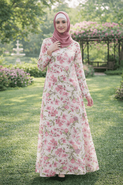 Printed Georgette Dual Layer Abaya AYG-078