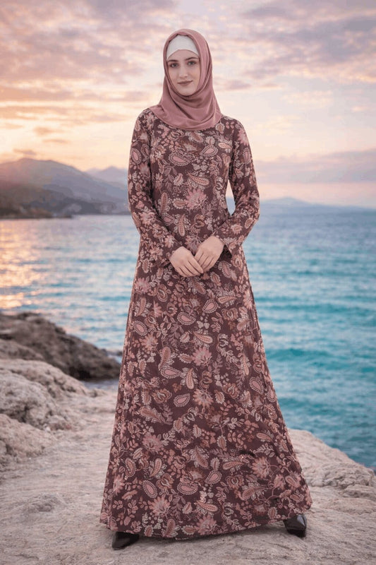 Printed Georgette Dual Layer Abaya AYG-079