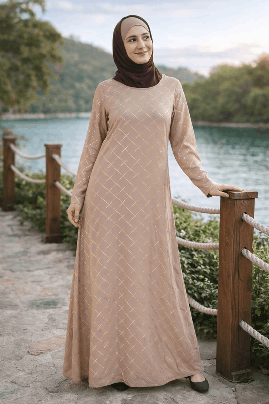 Printed Lurex Georgette Dual Layer Abaya AYG-080