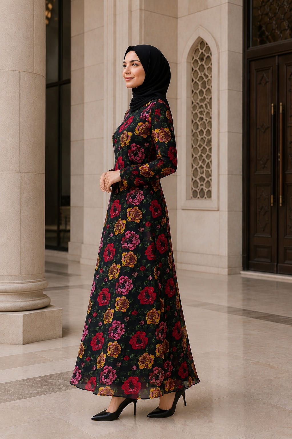 Printed Georgette Dual Layer Abaya AYG-082