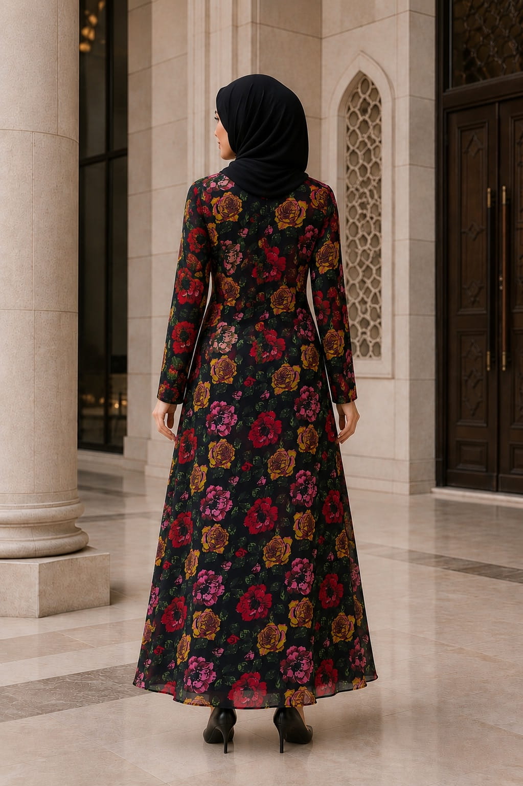 Printed Georgette Dual Layer Abaya AYG-082
