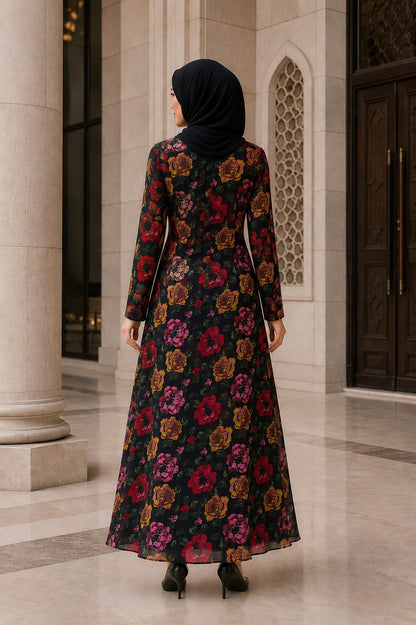 Printed Georgette Dual Layer Abaya AYG-082