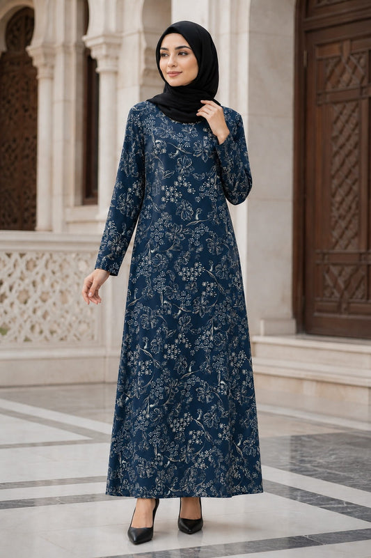 Printed Georgette Dual Layer Abaya AYG-083