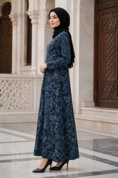 Printed Georgette Dual Layer Abaya AYG-083