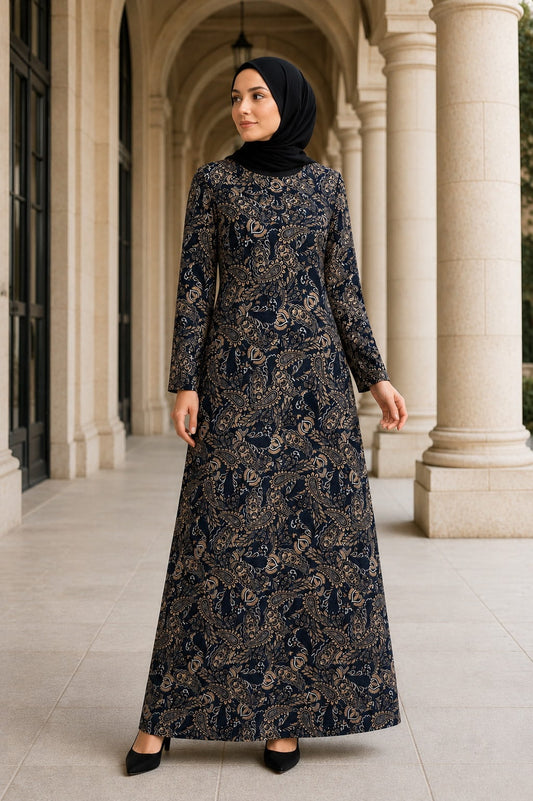 Printed Georgette Dual Layer Abaya AYG-084