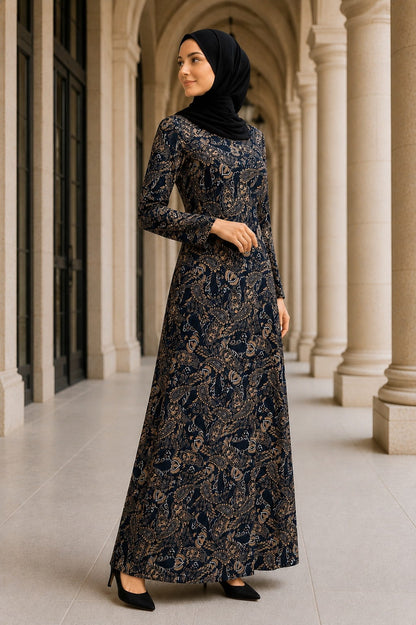 Printed Georgette Dual Layer Abaya AYG-084