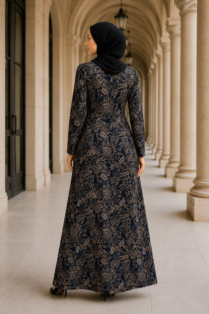 Printed Georgette Dual Layer Abaya AYG-084