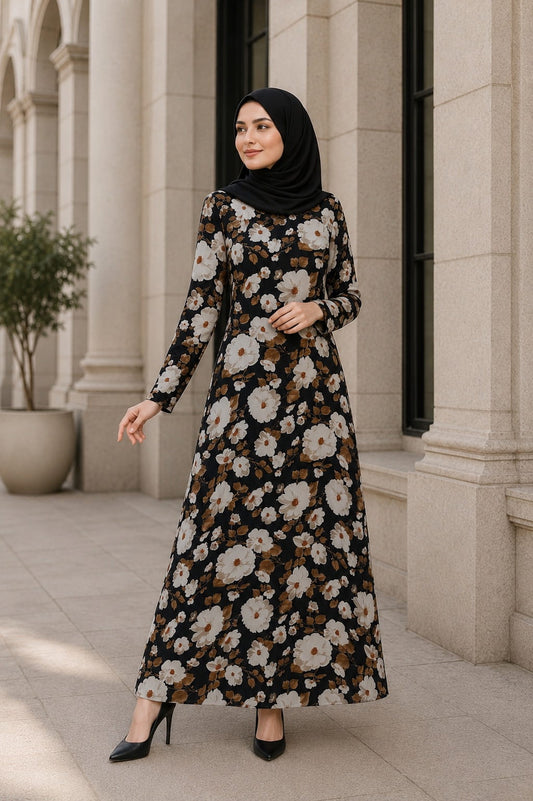 Printed Georgette Dual Layer Abaya AYG-085