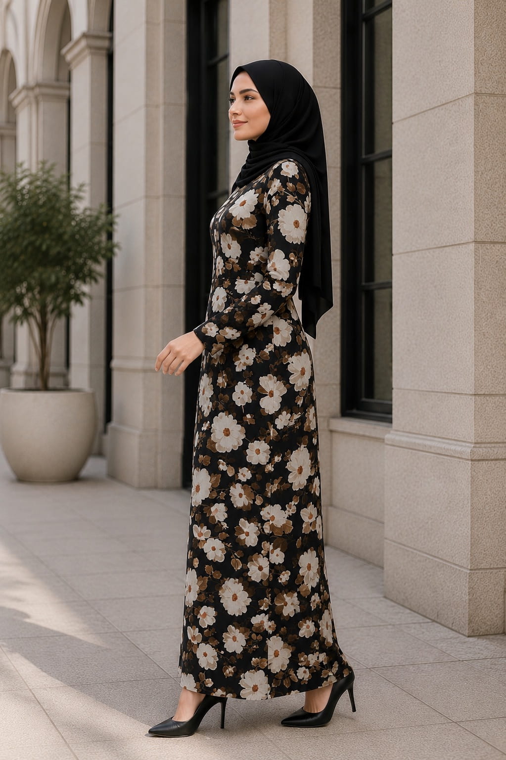Printed Georgette Dual Layer Abaya AYG-085