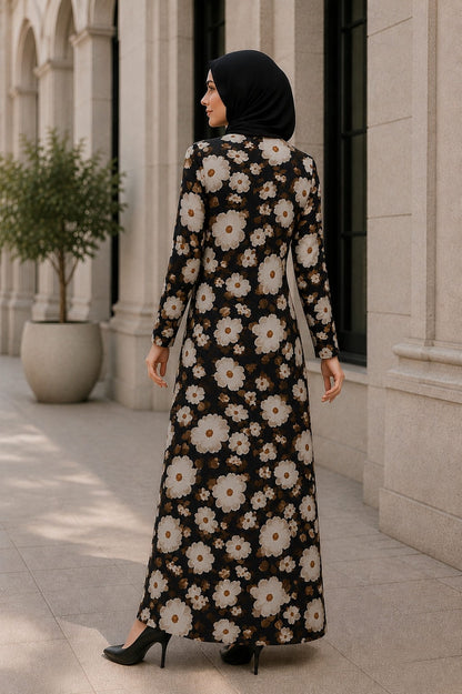 Printed Georgette Dual Layer Abaya AYG-085
