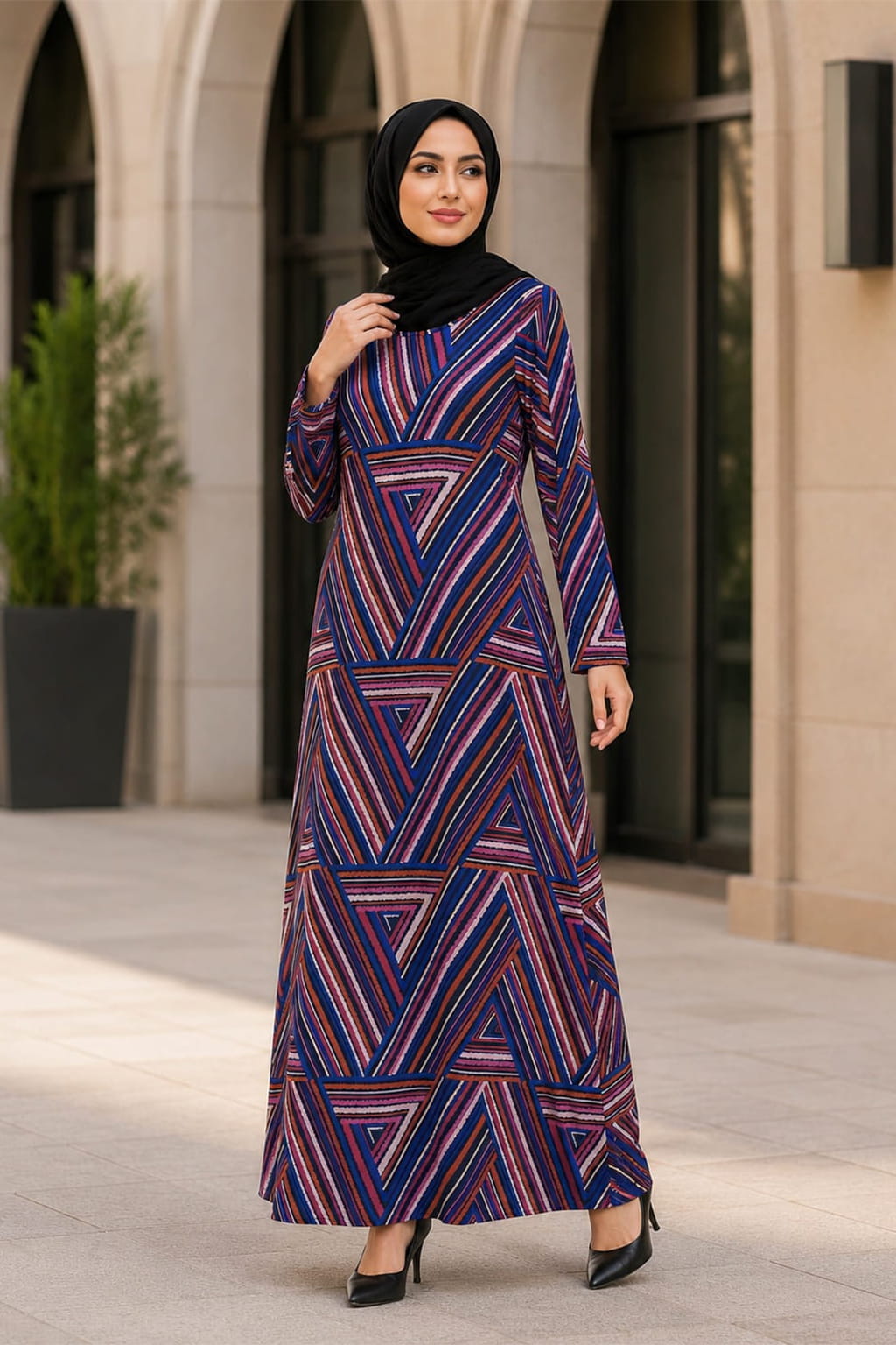 Printed Georgette Dual Layer Abaya AYG-086