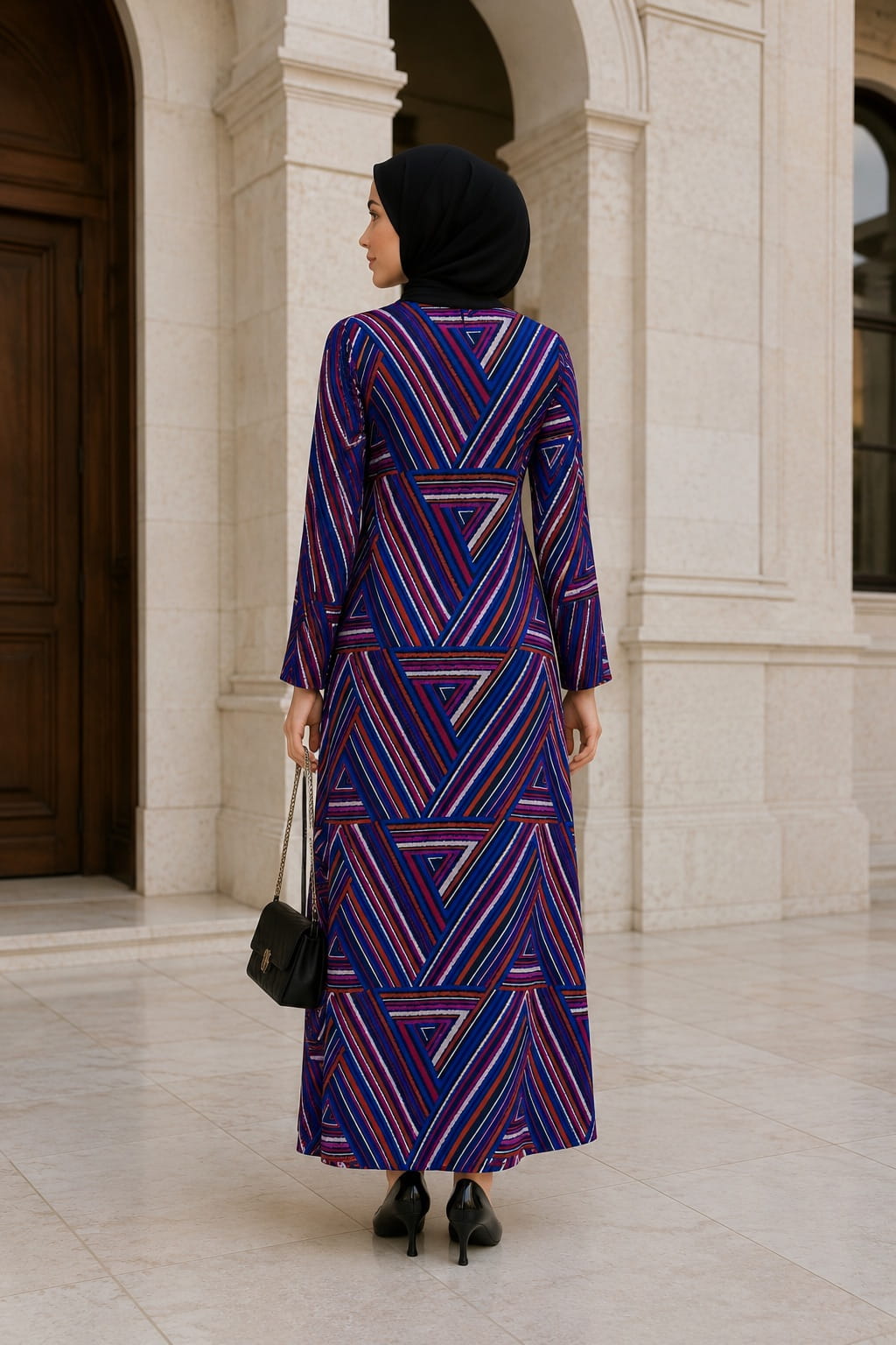 Printed Georgette Dual Layer Abaya AYG-086